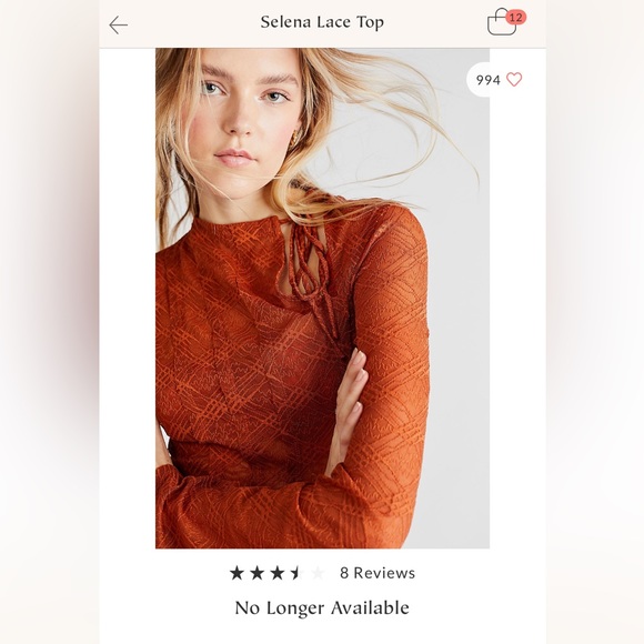 NWOT Free People Selena Lace Top - Picture 1 of 7